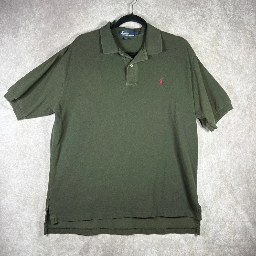 Polo Ralph Lauren Polo Shirt Mens Large Green Short Sleeve Casual Outdoor Preppy
